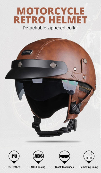 Vintage Half Face Helmet | Leather - View 7 | Henderson Shop