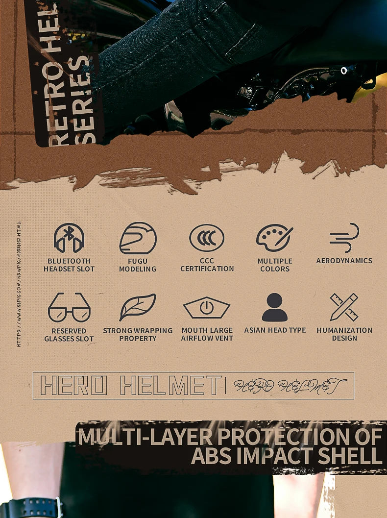 Harley Vintage Half Face Helmet | DOT Certified - View 9 | Henderson Shop