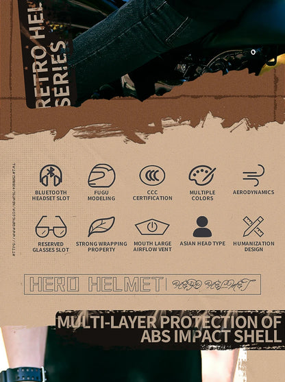 Harley Vintage Half Face Helmet | DOT Certified - View 9 | Henderson Shop