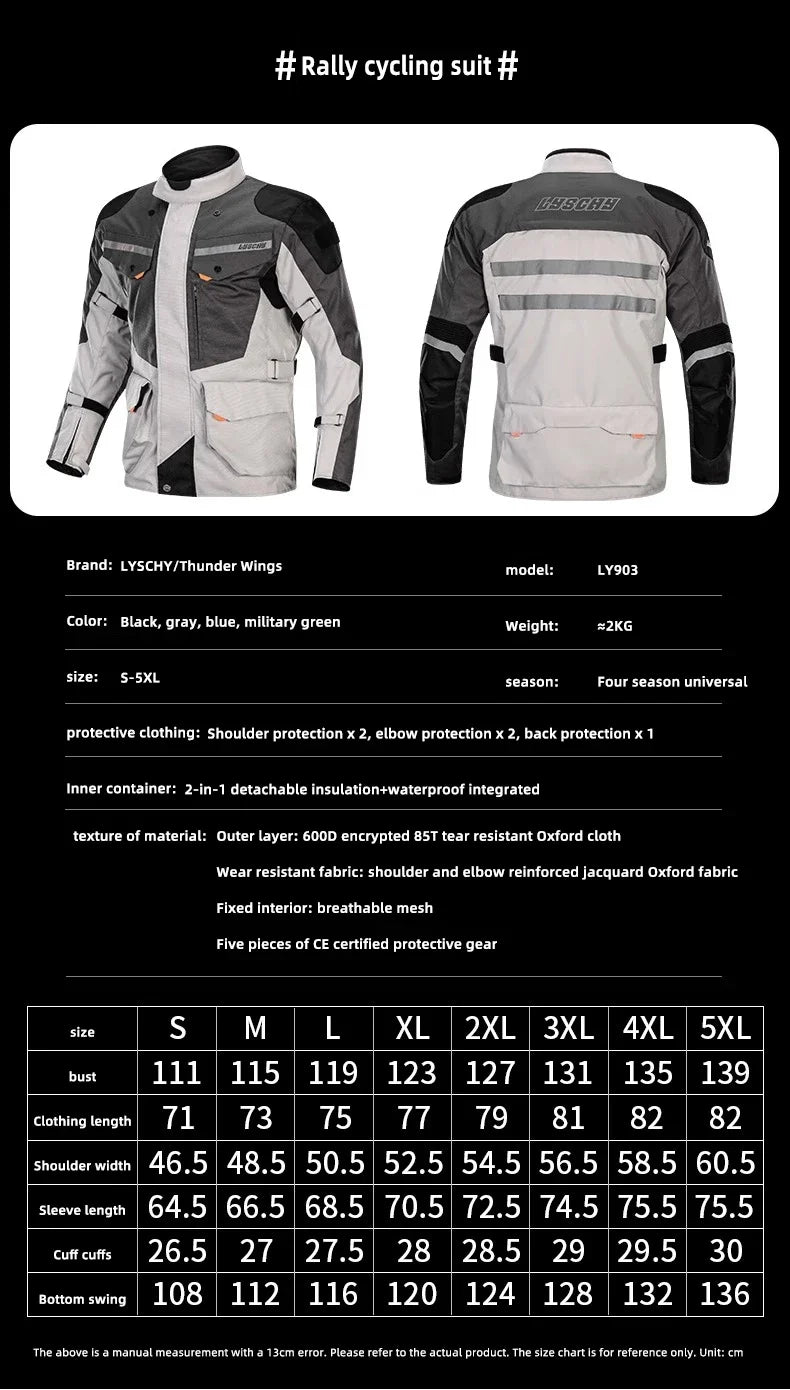 Hendersonshop LYSCHY Motocross Jacket Pants Autumn Winter Waterproof Warm Motorcycle Riding