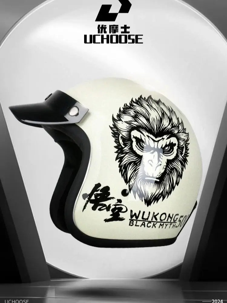 Retro Motorcycle Helmet with Goggle Set - Vintage Style - View 6 | Henderson Shop