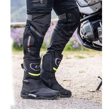 LS2 Motorcycle Boots Men Women Waterproof Breathable Shoes Anti-drop Rally Car Racing Casual Boots MBW001 Botas Para Moto Hombre