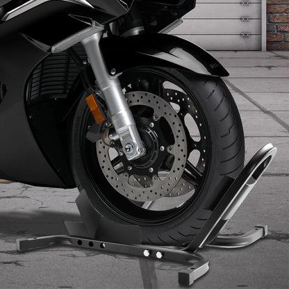Motorcycle Front Wheel Chock For Trailer Floor Heavy Duty Motorcycle Parking Stand Motorcycle Front Wheel Carrier Rack Holder