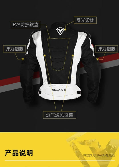 Helmets - Waterproof Men Motorcycle Jackets Windproof Motorcycle Rally Clothes Detachable Warm