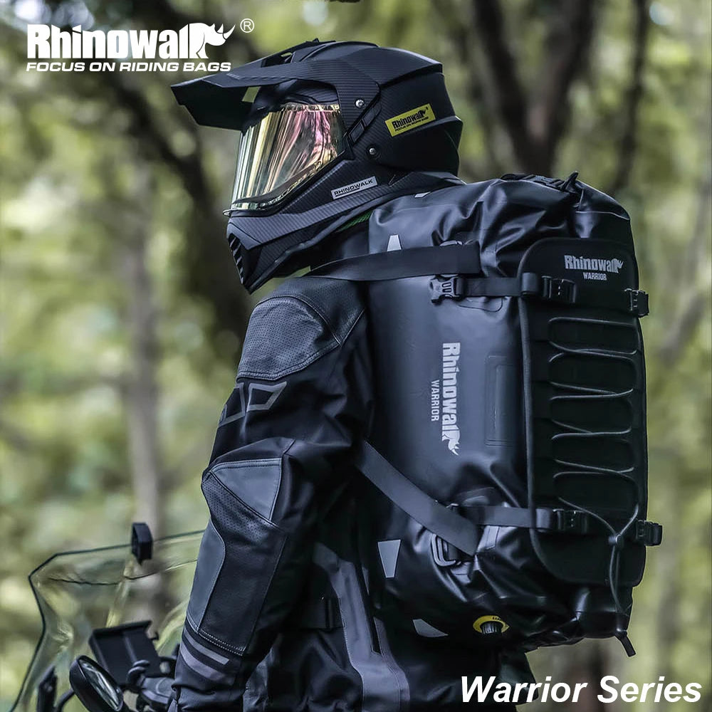 Rhinowalk Motorcycle Tail Bag 20/40/65L Waterproof Motorcycle Backpack Motor Pannier Rear Seat Bag Motorbike Luggage Accessories