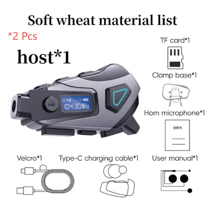 K10 Motorcycle Helmet Bluetooth 5.4 Headset Waterproof Earphone with LCD Display Stereo FM Radio 1080P HD Video Dashcam