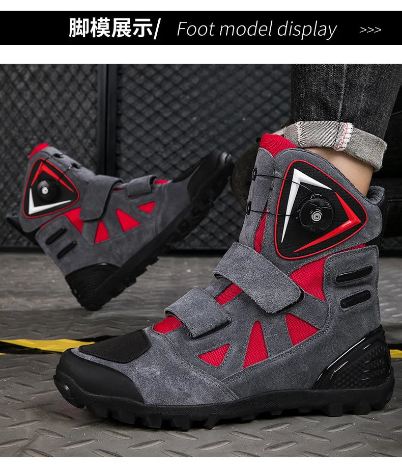 Hendersonshop Motorcycle Boots 2024 New Men Women Motorbike Riding Shoes Breathable