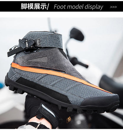 Hendersonshop Motorcycle boots Casual men's motorcycle shoes Motorcycle riding shoes Leather