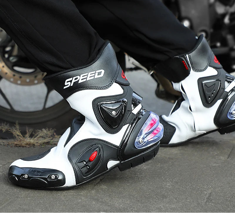 Motorcycle Boots Microfiber Leather Motorbike Anticollision Foot Ankle Protec... | Henderson Shop