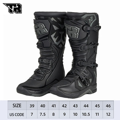 Men's Motorcycle Boots Waterproof Racing Boots Anti Fall Women Motocross Equipment Wear-resistant Rally Shoes Safety Riding