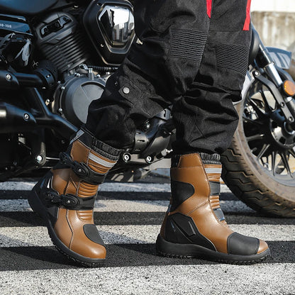 Men Motocross Boots Adventure Low Boots for ADV Riders Sport Touring  Motorcycle Boots Waterproof Riding Shoes Moto Riding Gear