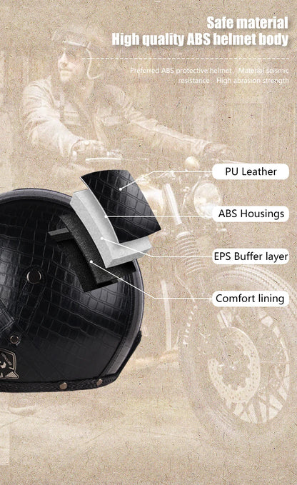 Uchoose Vintage Half Face Helmet | Leather - View 10 | Henderson Shop