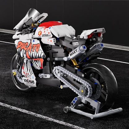Hendersonshop Technical V4 Motorcycle Building Blocks Set Famous Super Motorbike Model