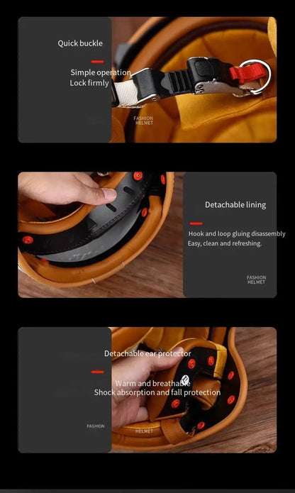 Vintage Half Face Helmet | Winter - View 9 | Henderson Shop