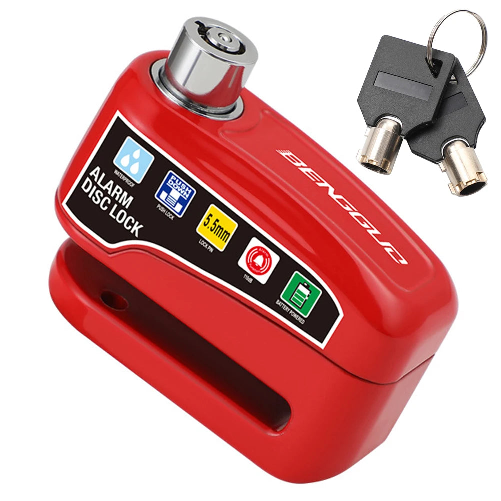 Motorcycle Alarm Disc Lock - accessory detail showing motorcycle disc lock features and details