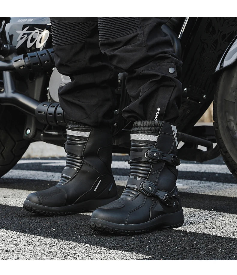 Men Motocross Boots Adventure Low Boots for ADV Riders Sport Touring  Motorcycle Boots Waterproof Riding Shoes Moto Riding Gear