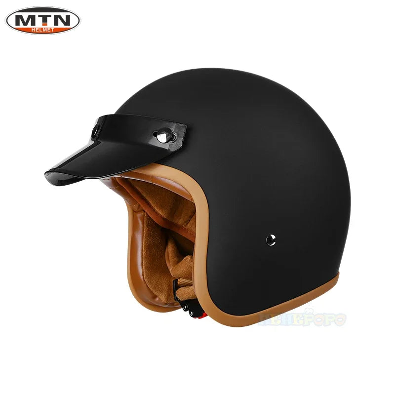 Vintage Half Face Helmet | DOT Certified & Leather - Image 16