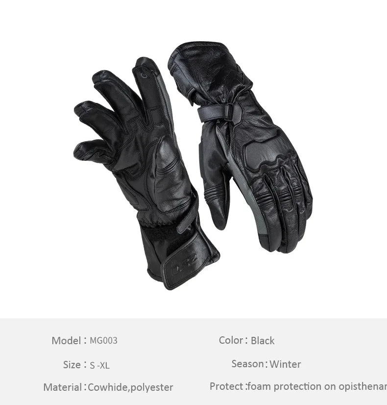 Hendersonshop LS2 MG003 Motorcycle gloves Winter cowhide windproof and waterproof touch