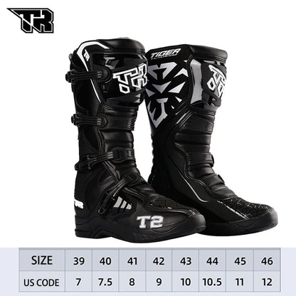Men's Motorcycle Boots Waterproof Racing Boots Anti Fall Women Motocross Equipment Wear-resistant Rally Shoes Safety Riding