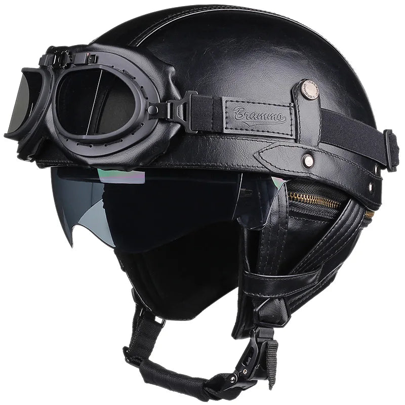 Vintage Half Face Helmet | Leather | Henderson Shop