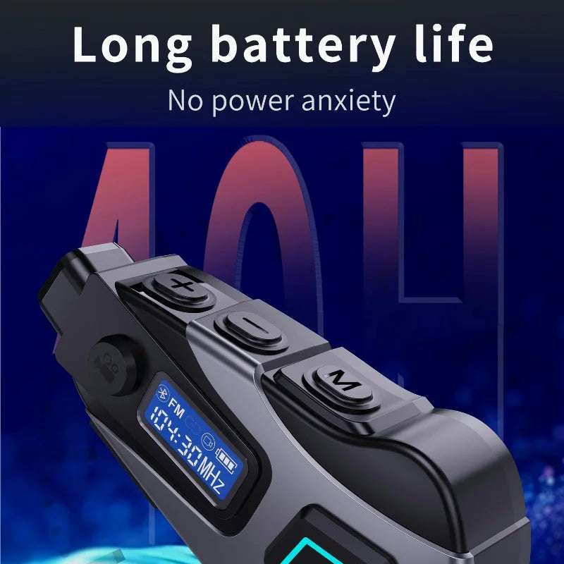 K10 Motorcycle Helmet Bluetooth 5.4 Headset Waterproof Earphone with LCD Display Stereo FM Radio 1080P HD Video Dashcam