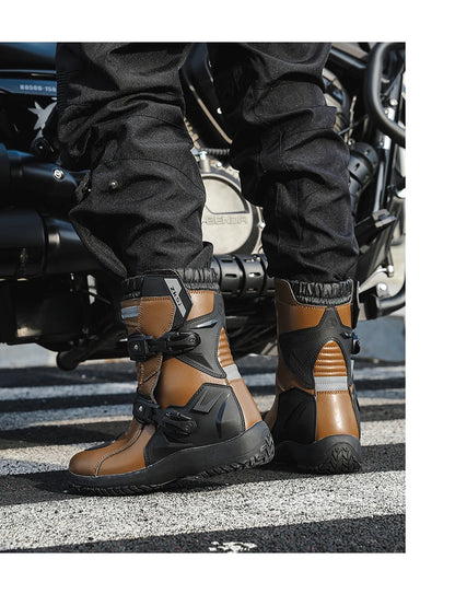 Men Motocross Boots Adventure Low Boots for ADV Riders Sport Touring  Motorcycle Boots Waterproof Riding Shoes Moto Riding Gear