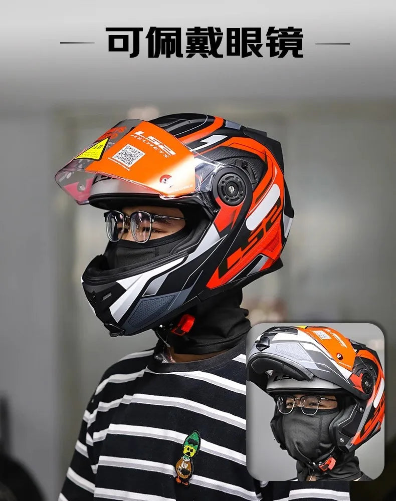 Hendersonshop Original LS2 FF345 Motorcycle Helmet Flip Up Full Face Casque