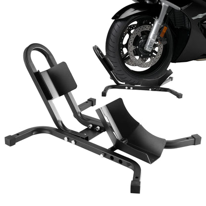 Motorcycle Front Wheel Chock For Trailer Floor Heavy Duty Motorcycle Parking Stand Motorcycle Front Wheel Carrier Rack Holder