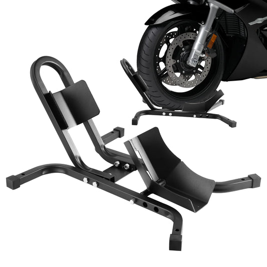 Motorcycle Front Wheel Chock For Trailer Floor Heavy Duty Motorcycle Parking Stand Motorcycle Front Wheel Carrier Rack Holder