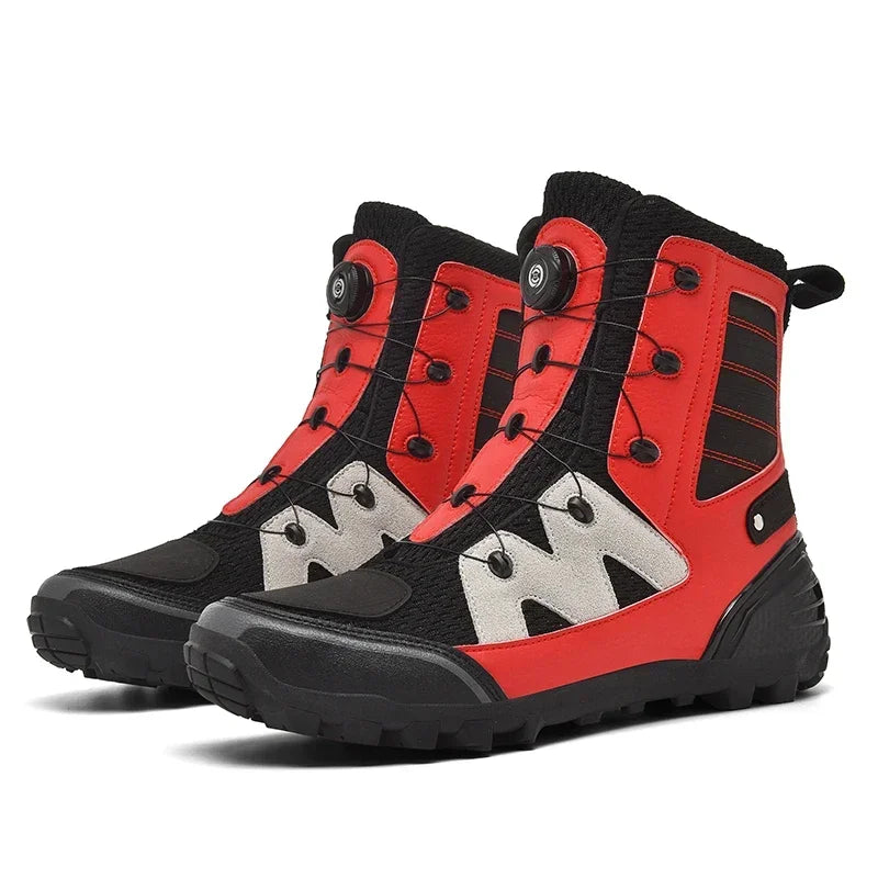 Motorcycle Boots Men Moto Riding Boots Four Seasons Breathable Motorcycles Shoes Motorbike Chopper Cruiser Touring Ankle Shoes