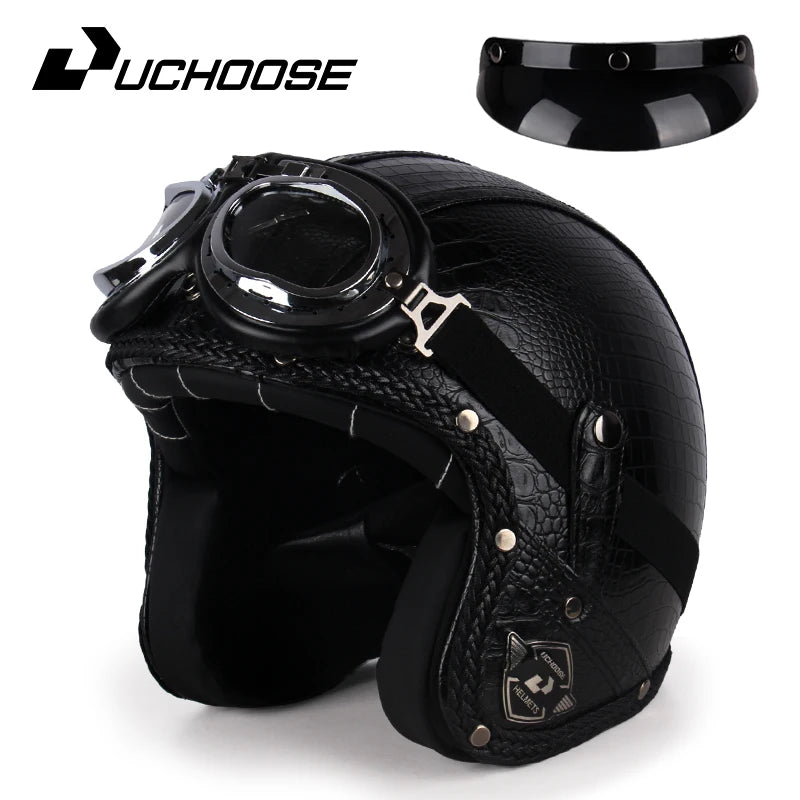 Uchoose Vintage Half Face Helmet | Leather - View 23 | Henderson Shop