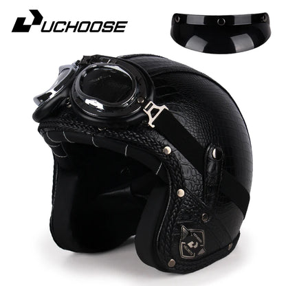 Uchoose Vintage Half Face Helmet | Leather - View 23 | Henderson Shop