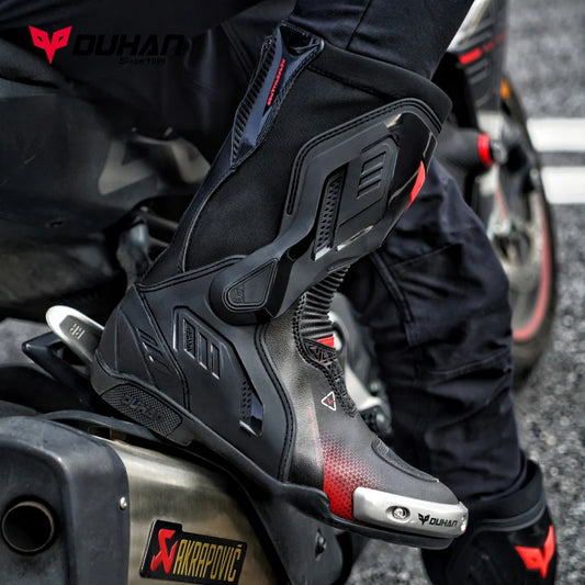 DUHAN New Motorcycle Boots Wear Resistant And Anti Fall Motorcycle Riding Boots Men Motocross Racing Boots
