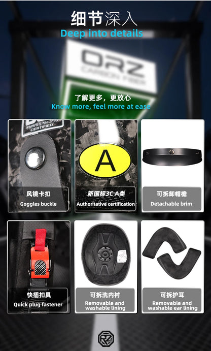 ORZ latest carbon fiber retro helmet motorcycle helmet 3/4 open face capacete vintage men and women four seasons half helmet