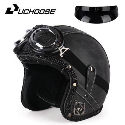 Uchoose Vintage Half Face Helmet | Leather - View 18 | Henderson Shop