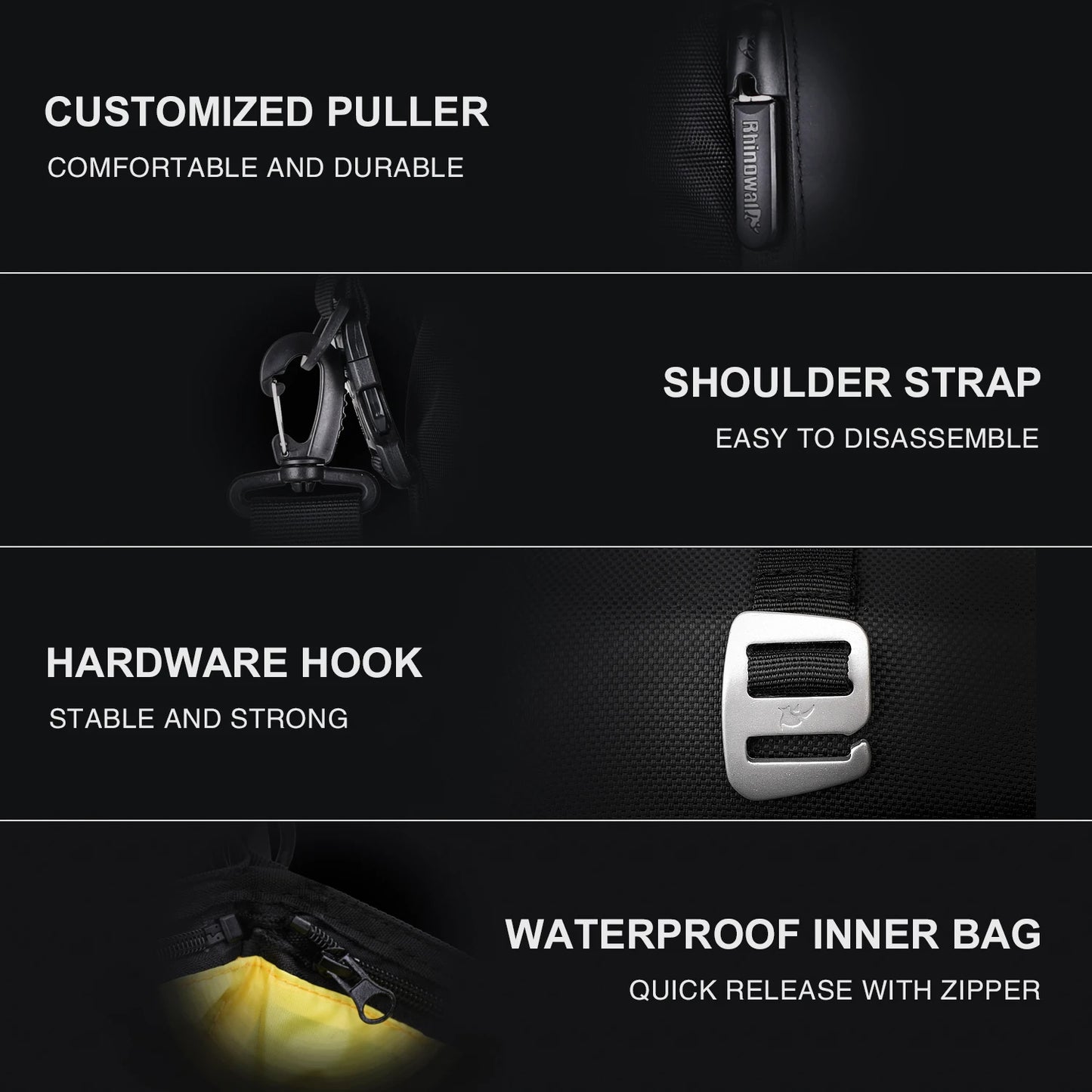 Rhinowalk Tank Bag - additional angle showing motorcycle tank bag features and details