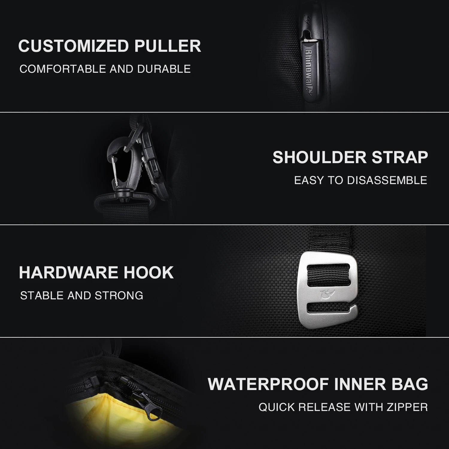 Rhinowalk Tank Bag - additional angle showing motorcycle tank bag features and details