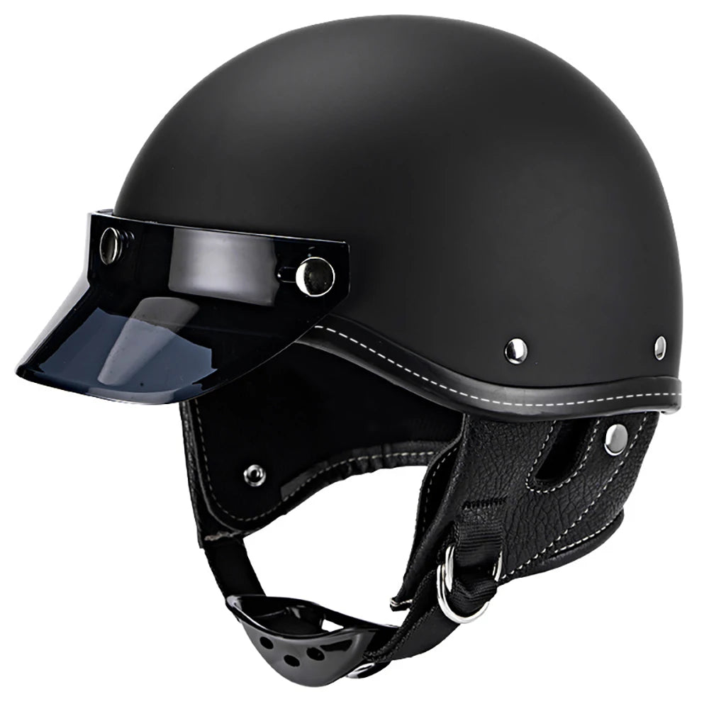 Vintage Half Face Helmet | DOT Certified & Half Face - View 2 | Henderson Shop