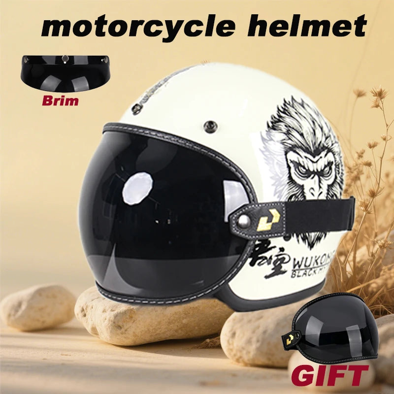 Retro Motorcycle Helmet with Goggle Set - Vintage Style - View 11 | Henderson Shop
