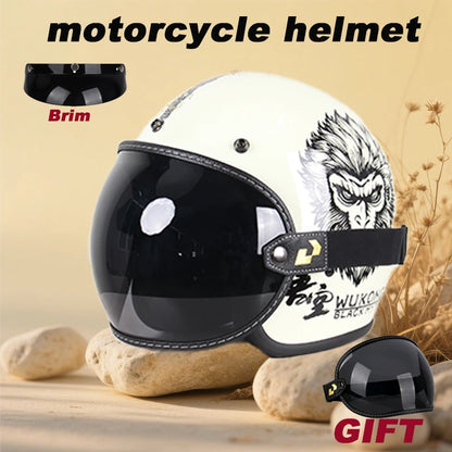 Retro Motorcycle Helmet with Goggle Set - Vintage Style - View 11 | Henderson Shop