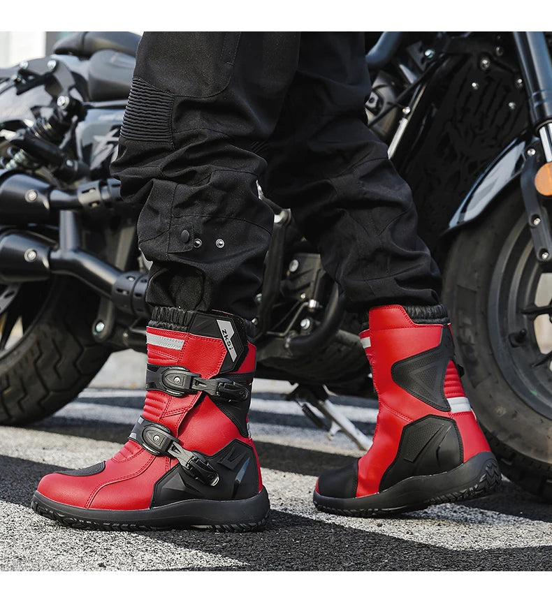 Men Motocross Boots Adventure Low Boots for ADV Riders Sport Touring  Motorcycle Boots Waterproof Riding Shoes Moto Riding Gear