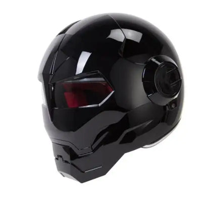 Iron Man Retro Motorcycle Full Helmet Bright Black Personality Cool Flip-up H... | Henderson Shop