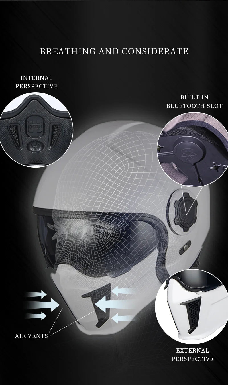 Hendersonshop Full Face Open Face Motorcycle Helmet Motorbike Street Bike Helmets