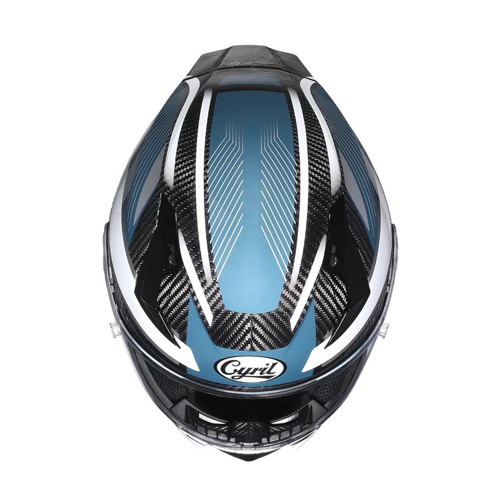 Full Face Motorcycle Helmet, Carbon Fiber Tail Wing Multiple Gear Adjustment, Unisex Helmet DOT ECE Approved
