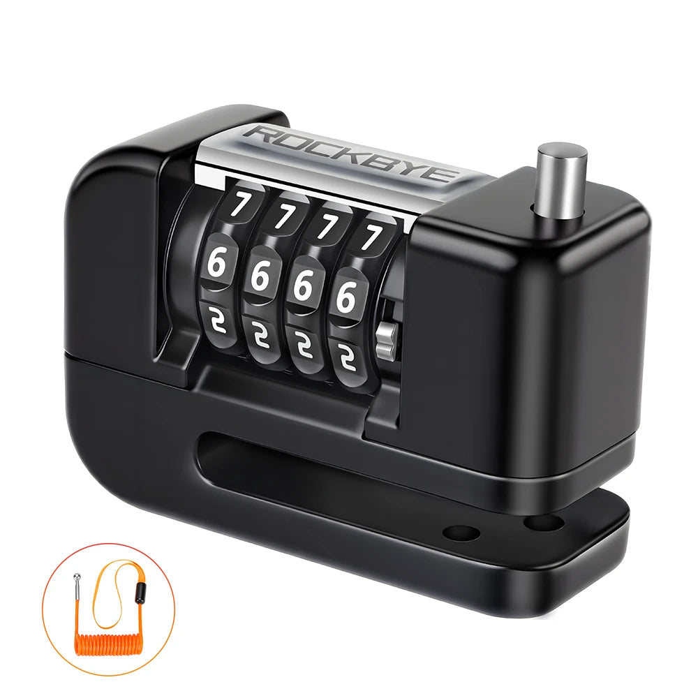 Disc Brake Code Lock - additional view showing motorcycle disc lock features and details