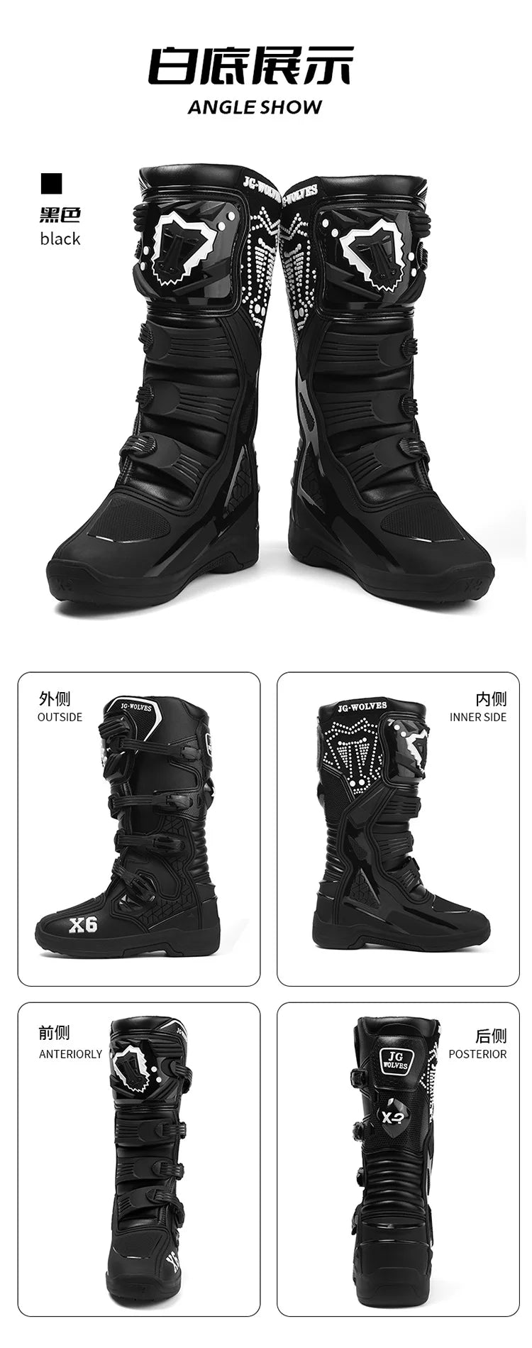 Motorcycle Boot Men Women Riding Mid-Calf Ankle Protective Shoes Moto Motorbike Equipment Racing Long Motorcycle Boots Men