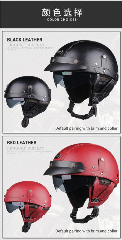 Vintage Half Face Helmet | Leather - View 14 | Henderson Shop