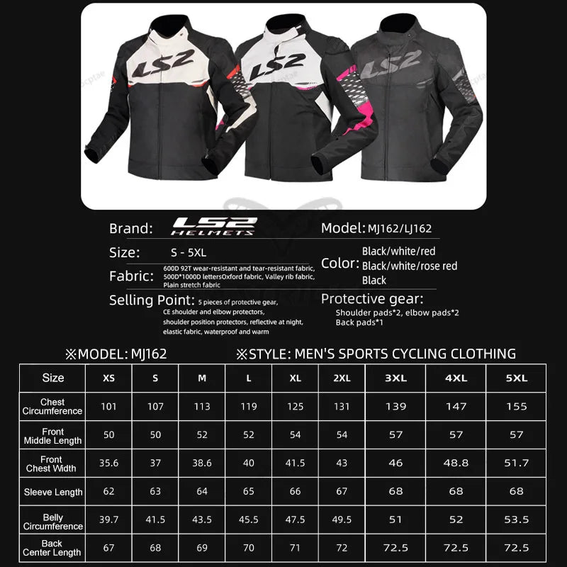 Hendersonshop LS2 Original APEX Motorcycle Jacket Autumn Winter Waterproof Windproof Warm