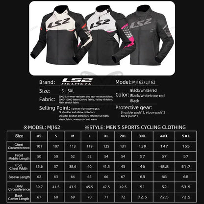 Hendersonshop LS2 Original APEX Motorcycle Jacket Autumn Winter Waterproof Windproof Warm