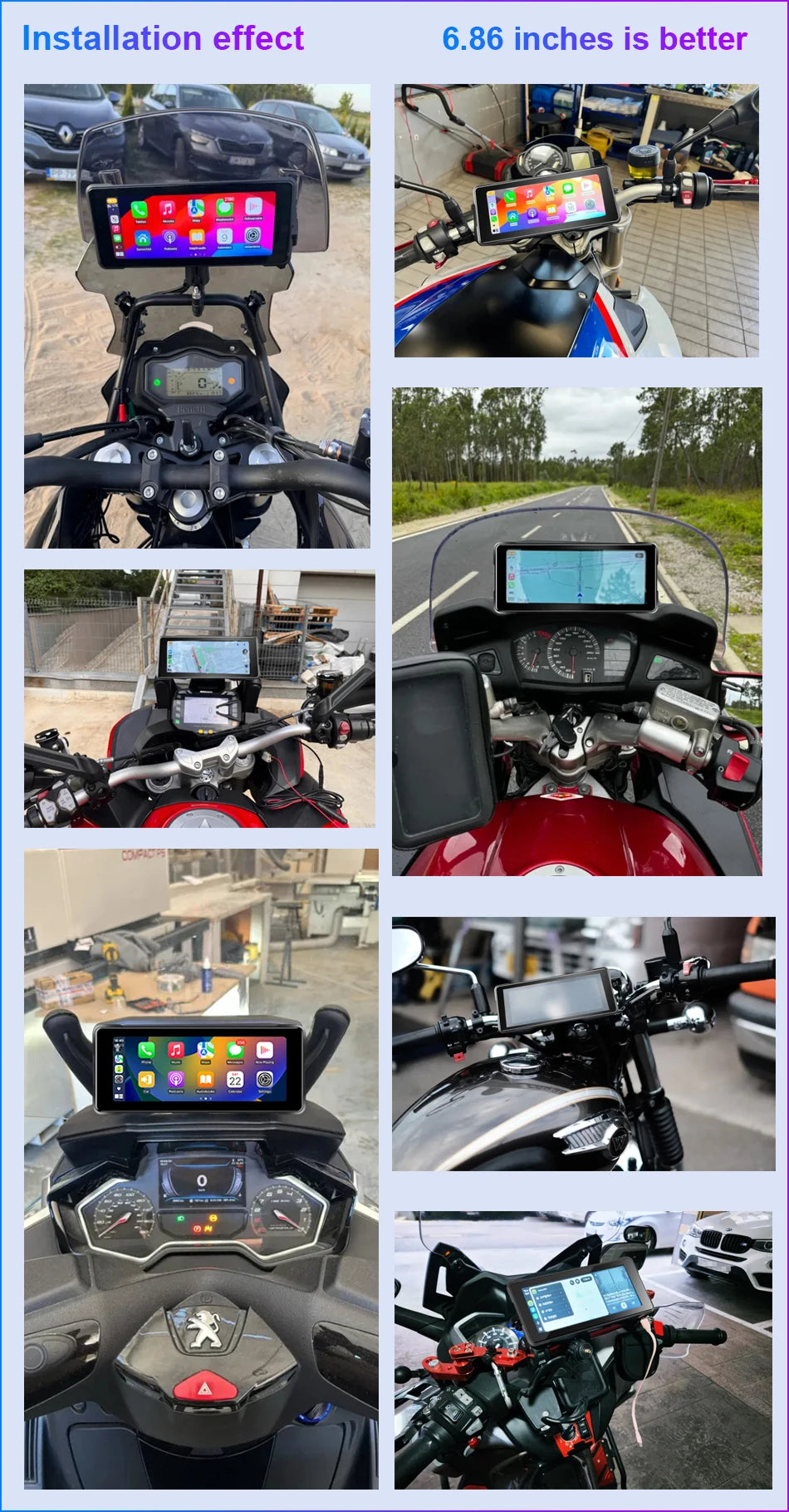 Srnubi 7" Motorcycle GPS Navigator | Waterproof & CarPlay - View 7 | Henderson Shop